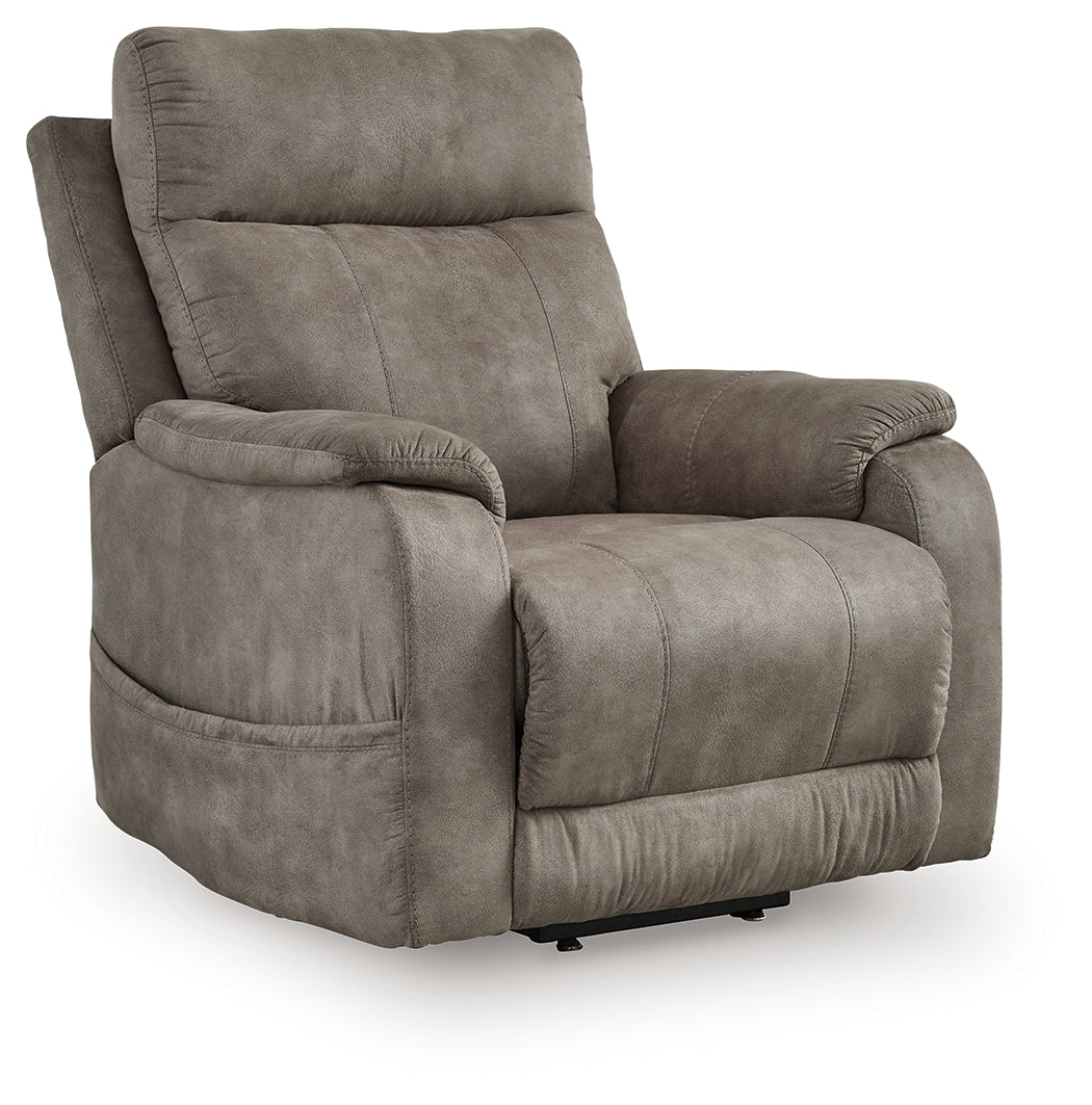 Furniture City Biloxi - Ashley Furniture - Crestmeade Living Room - Power Lift Recliner / Fossil - 1350312