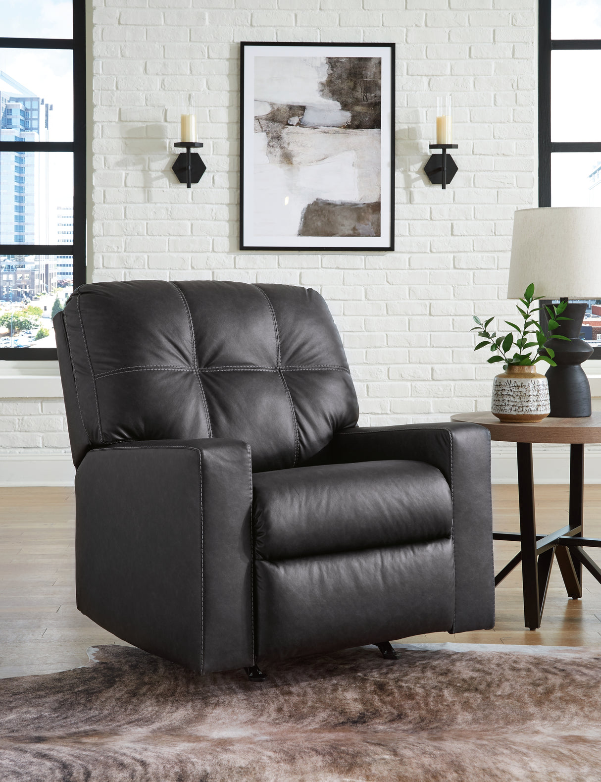 Furniture City Biloxi - Ashley Furniture - Barlin Mills Living Room - Rocker Recliner / Carbon - 1700425