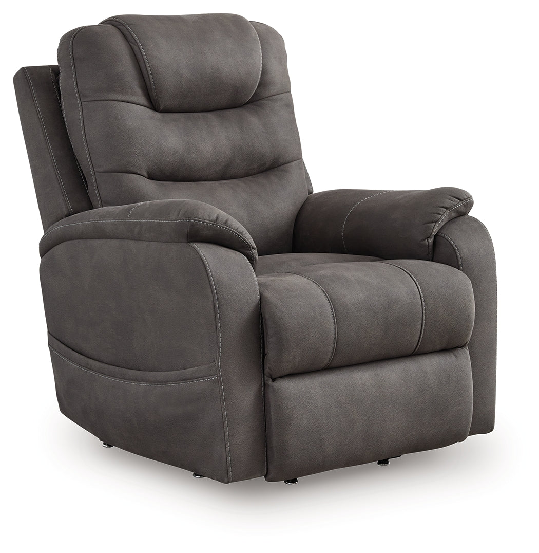 Furniture City Biloxi - Ashley Furniture - Snowfield Living Room - Power Lift Recliner / Gunmetal - 1760912