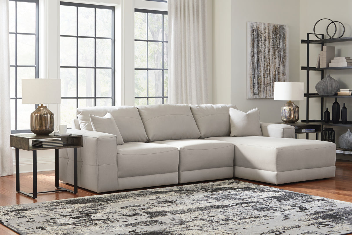 Furniture City Biloxi - Ashley Furniture - Next-Gen Gaucho Sectional - RAF 3-Piece Sectional Sofa with Chaise / Gray - 18304S2