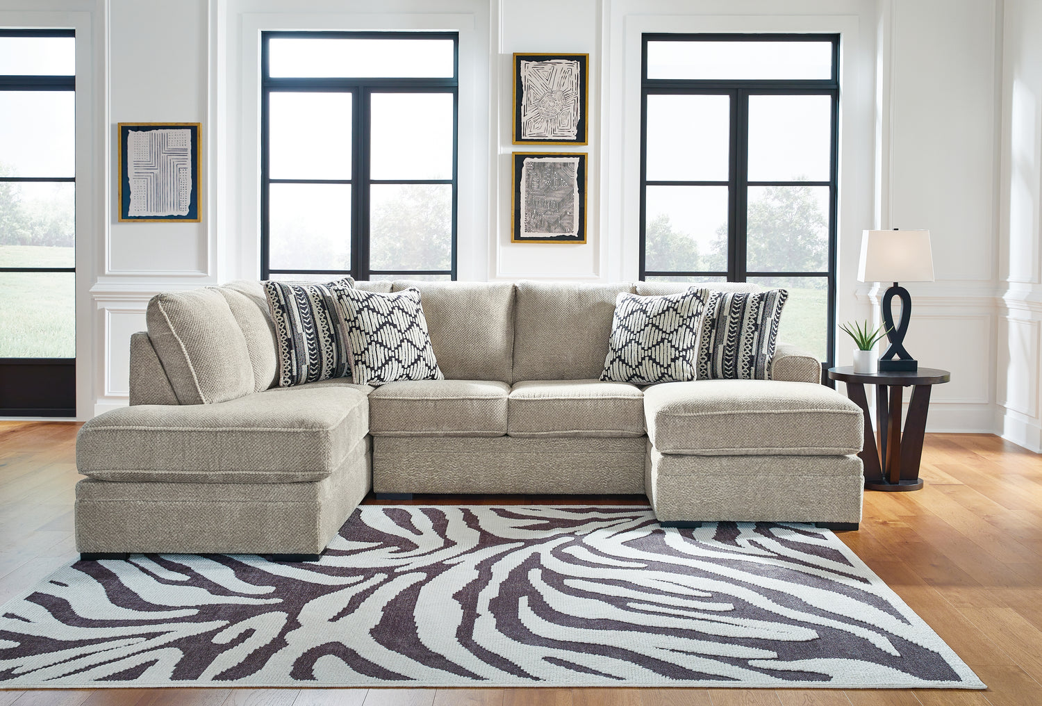 Furniture City Biloxi - Ashley Furniture - Calnita Sectional - RAF 2-Piece Sectional with Chaise / Sisal - 20502S2