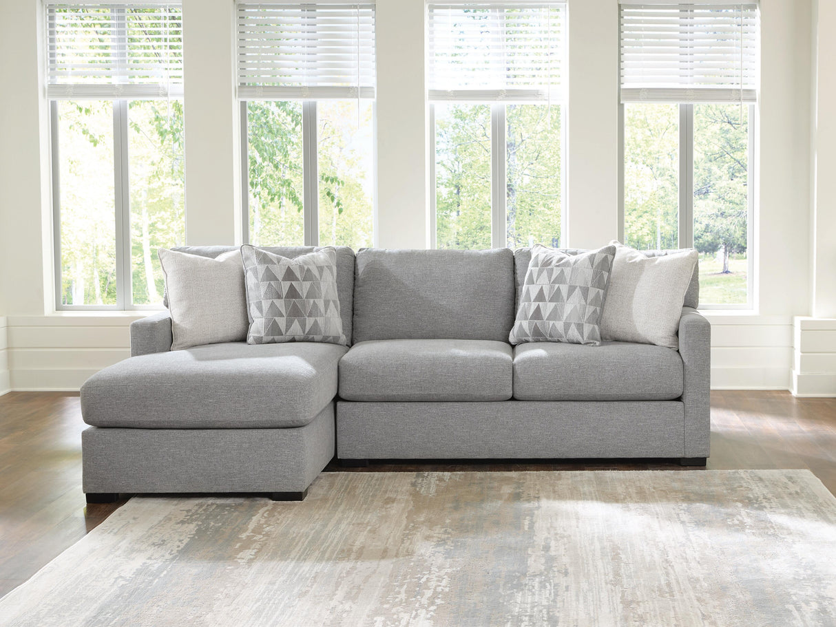 Furniture City Biloxi - Ashley Furniture - UrbanCrest Sectional - RAF 2-Piece Sectional with Chaise / Pewter - PC20804S2