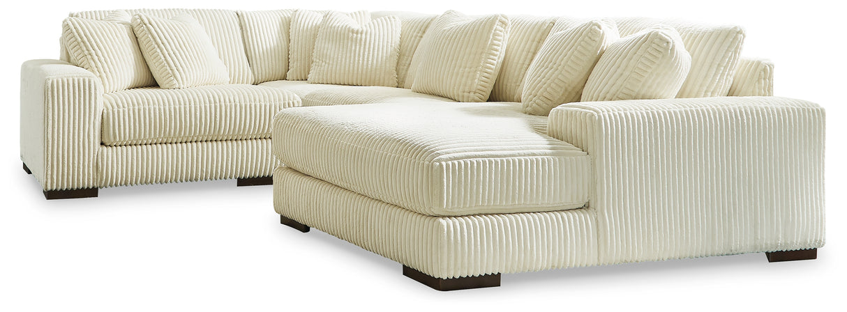 Furniture City Biloxi - Ashley Furniture - Lindyn Sectional - RAF 4-Piece Sectional with Chaise / Ivory - 21104S15