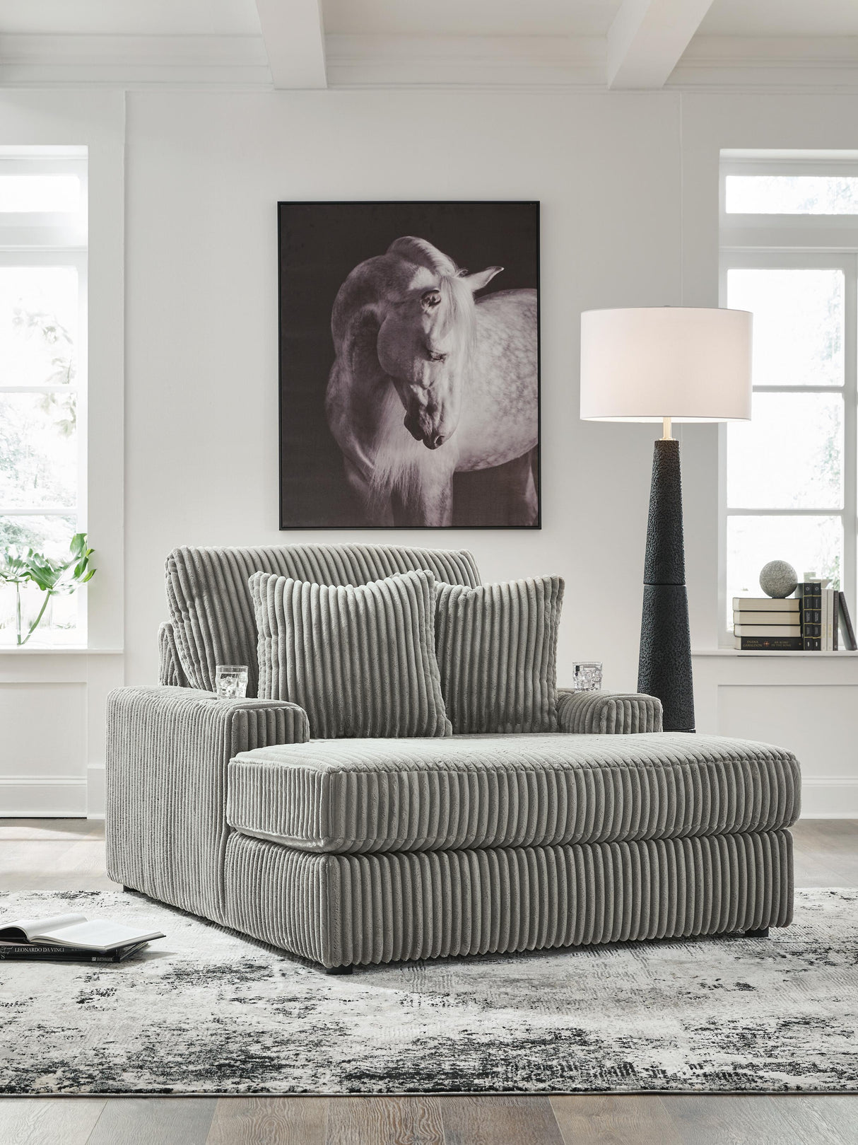 Furniture City Biloxi - Ashley Furniture - Lindyn Living Room - Chaise / Fog - 2110515