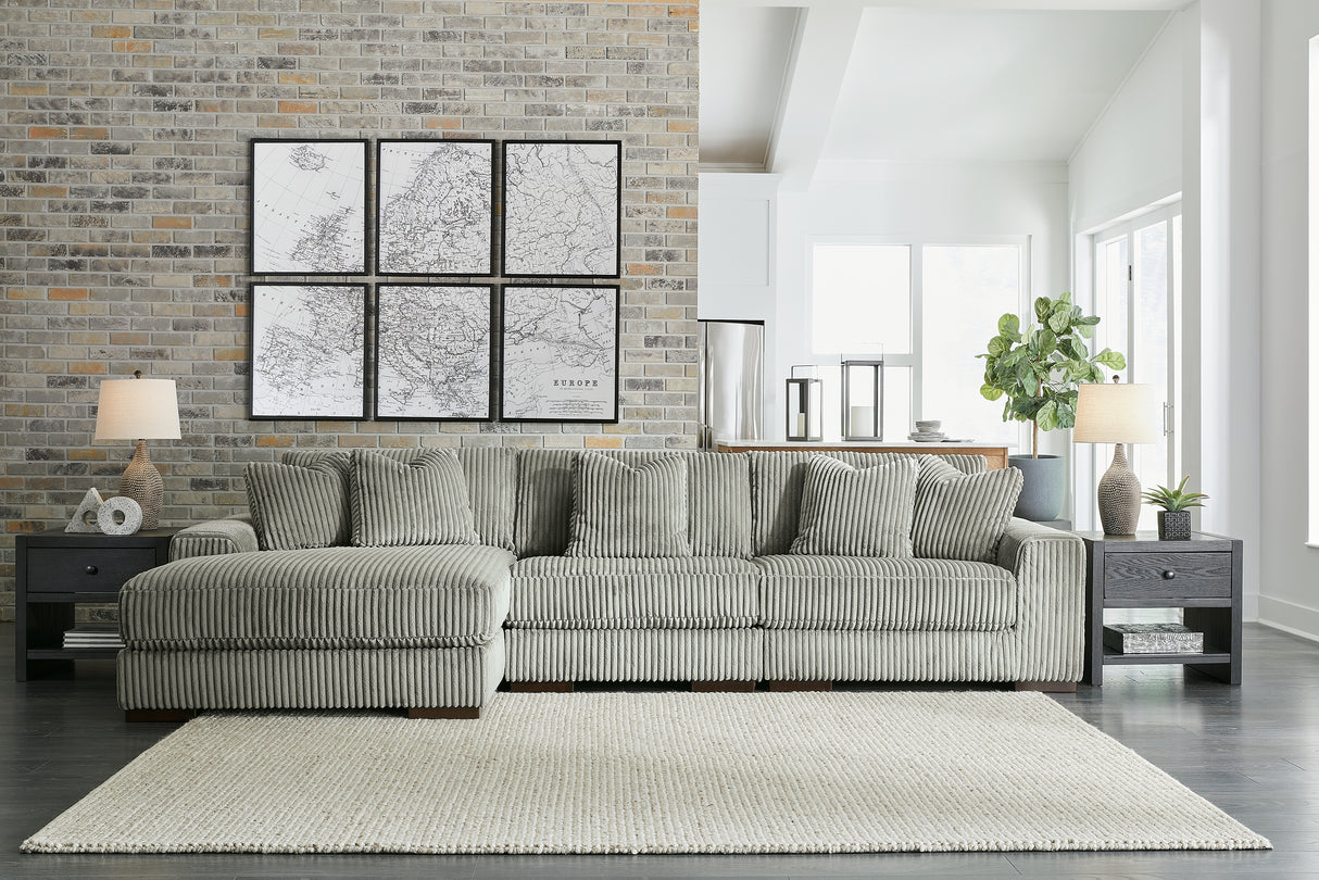 Furniture City Biloxi - Ashley Furniture - Lindyn Sectional - RAF 3-Piece Sectional with Chaise / Fog - 21105S10