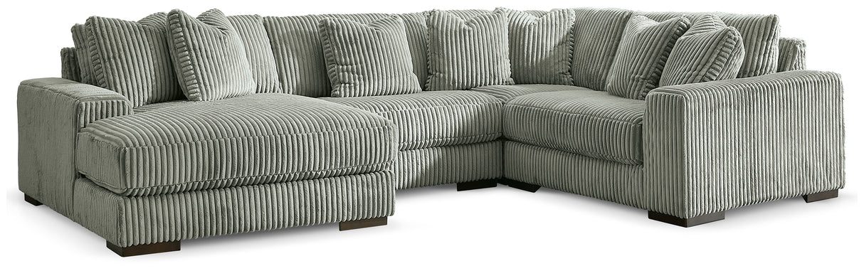 Furniture City Biloxi - Ashley Furniture - Lindyn Sectional - RAF 4-Piece Sectional with Chaise / Fog - 21105S17
