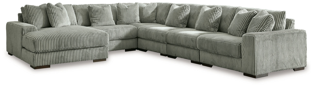 Furniture City Biloxi - Ashley Furniture - Lindyn Sectional - RAF 6-Piece Sectional with Chaise / Fog - 21105S8
