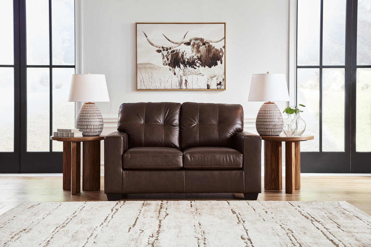 Furniture City Biloxi - Ashley Furniture - Santorine Living Room - Loveseat / Dark Brown - 2170635