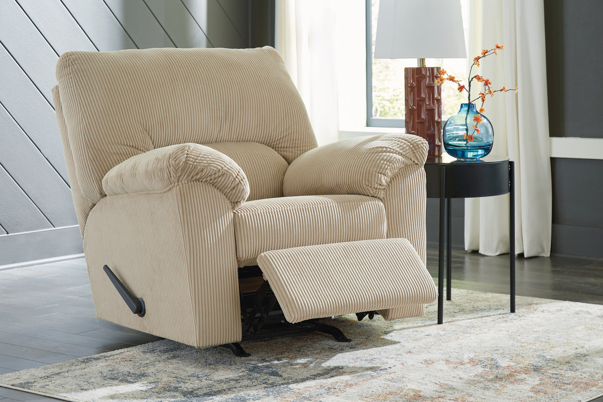 Furniture City Biloxi - Ashley Furniture - SimpleJoy Living Room - Rocker Recliner / Sand - 2420325