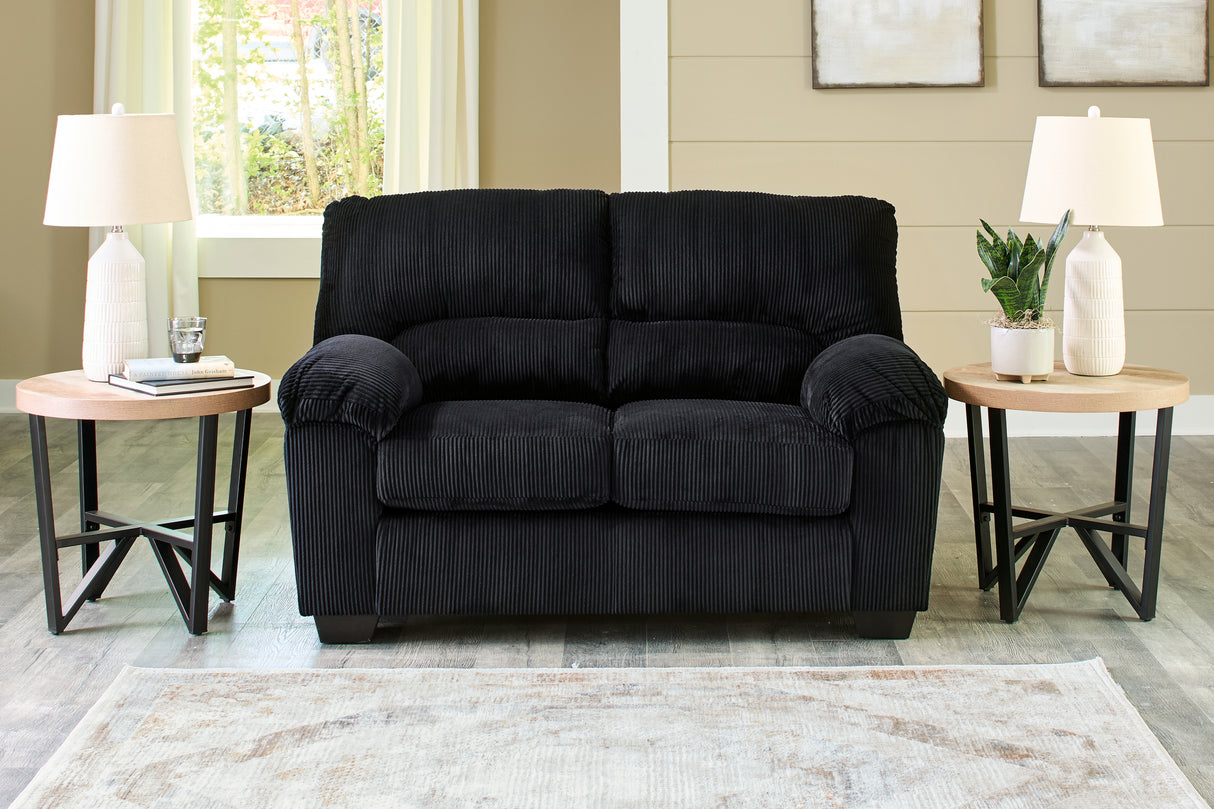 Furniture City Biloxi - Ashley Furniture - SimpleJoy Living Room - Loveseat / Onyx - 2420435