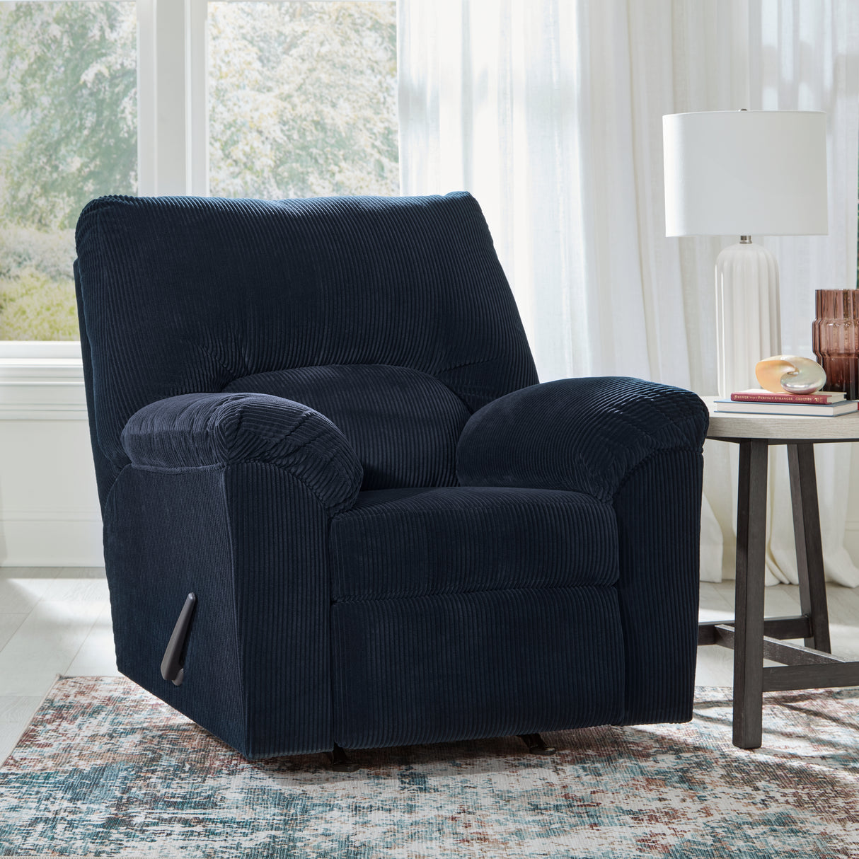 Furniture City Biloxi - Ashley Furniture - SimpleJoy Living Room - Rocker Recliner / Navy - 2420525