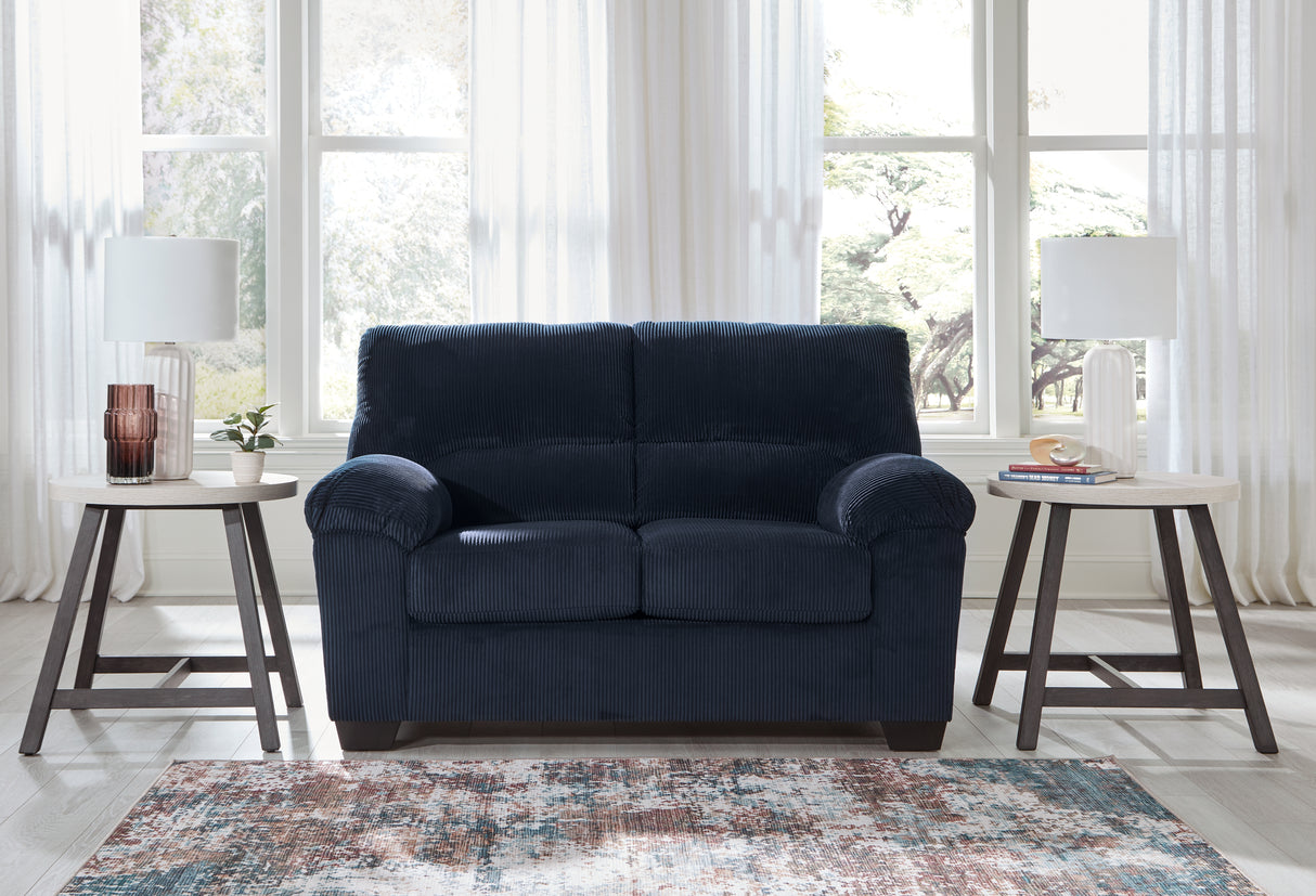 Furniture City Biloxi - Ashley Furniture - SimpleJoy Living Room - Loveseat / Navy - 2420535