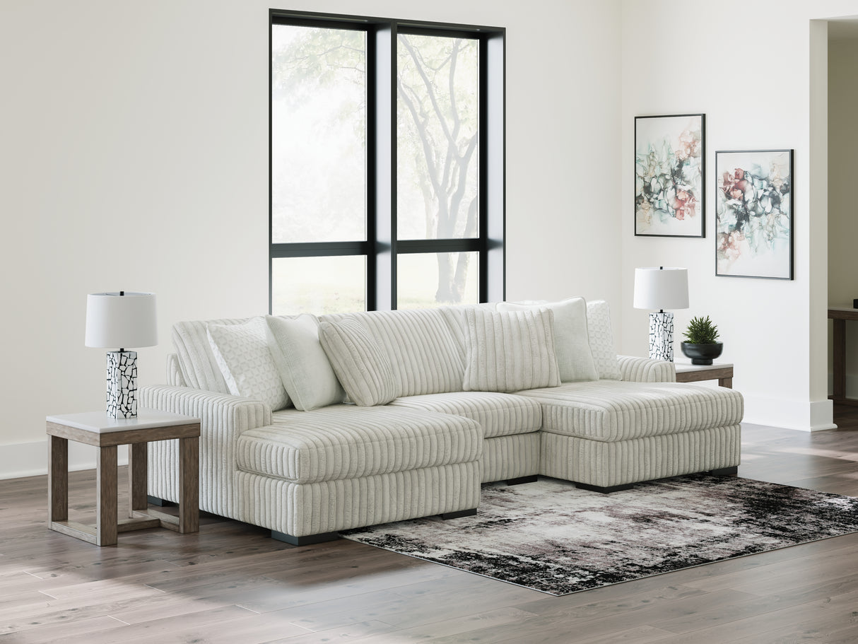 Furniture City Biloxi - Ashley Furniture - Stupendous Sectional - RAF 3-Piece Sectional with Double Chaise / Alloy - 25903S4