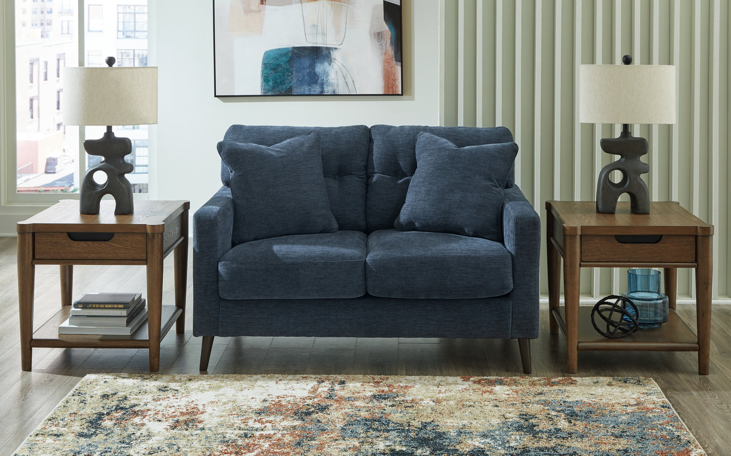 Furniture City Biloxi - Ashley Furniture - Bixler Living Room - Loveseat / Navy - 2610635