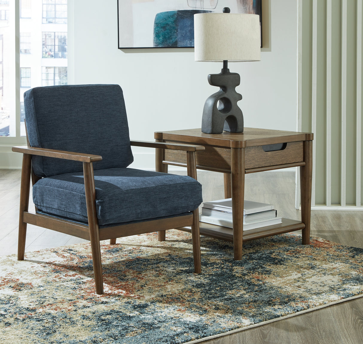 Furniture City Biloxi - Ashley Furniture - Bixler Living Room - Showood Accent Chair / Navy - 2610660