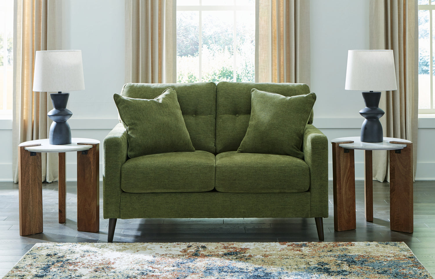 Furniture City Biloxi - Ashley Furniture - Bixler Living Room - Loveseat / Olive - 2610735