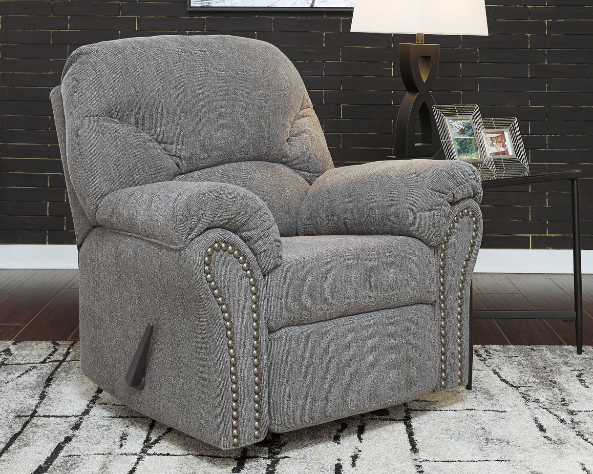 Furniture City Biloxi - Ashley Furniture - Allmaxx Living Room - Rocker Recliner / Pewter - 2810525