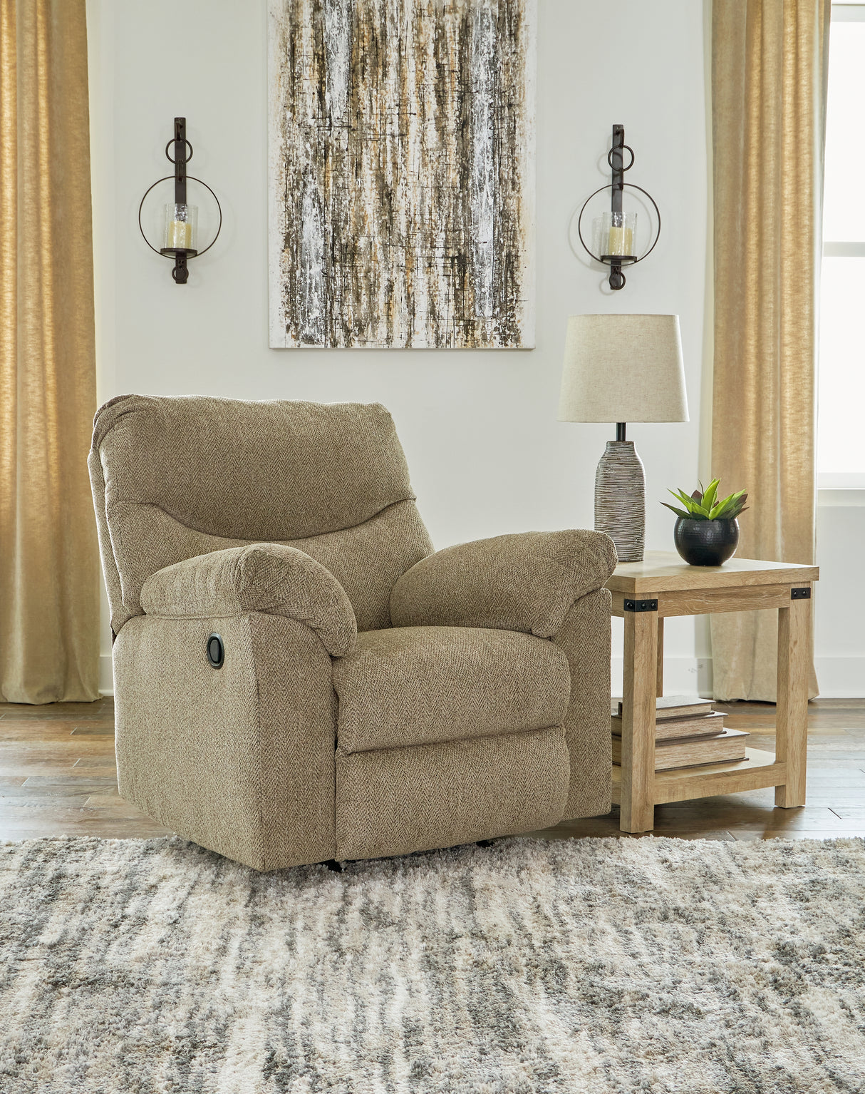 Furniture City Biloxi - Ashley Furniture - Alphons Living Room - Rocker Recliner / Briar - 2820225
