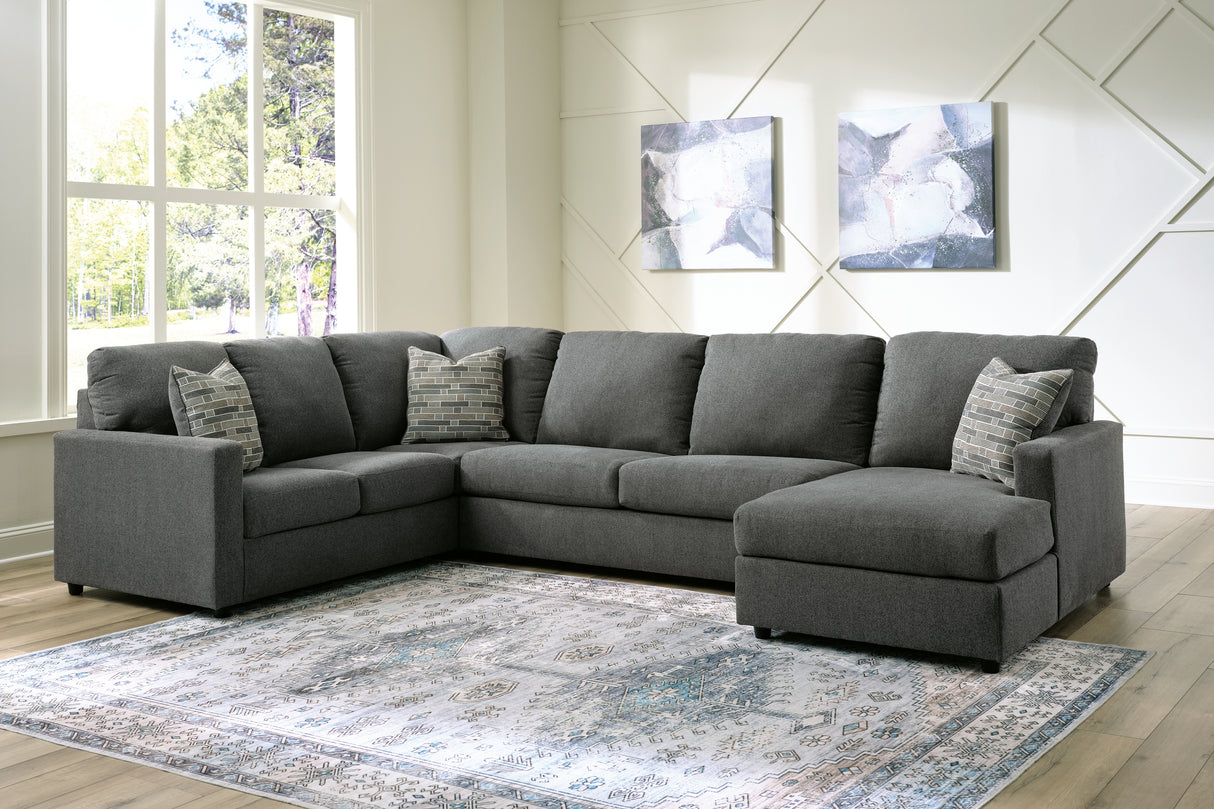 Furniture City Biloxi - Ashley Furniture - Edenfield Sectional - LAF 3-Piece Sectional with Chaise / Charcoal - 29003S2