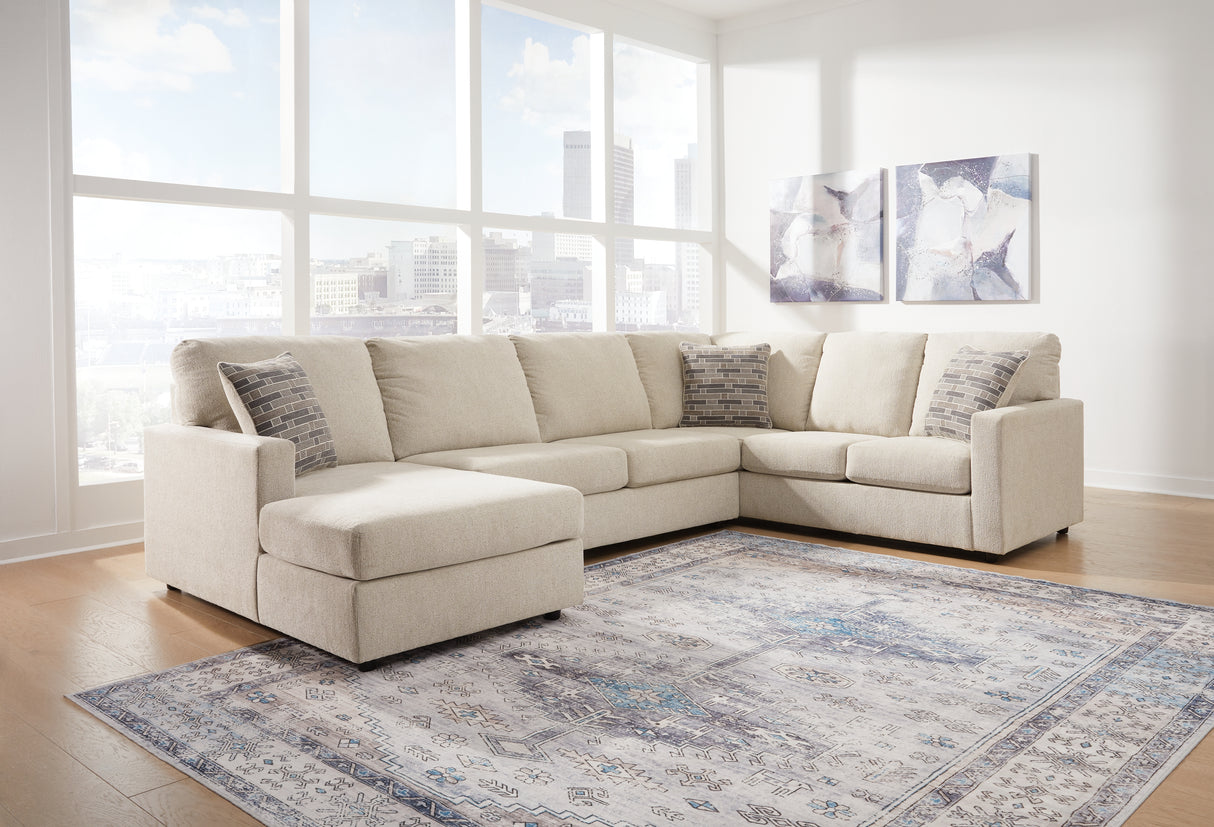 Furniture City Biloxi - Ashley Furniture - Edenfield Sectional - RAF 3-Piece Sectional with Chaise / Linen - 29004S1
