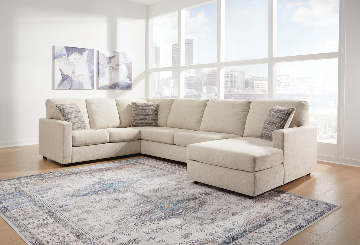 Furniture City Biloxi - Ashley Furniture - Edenfield Sectional - LAF 3-Piece Sectional with Chaise / Linen - 29004S2