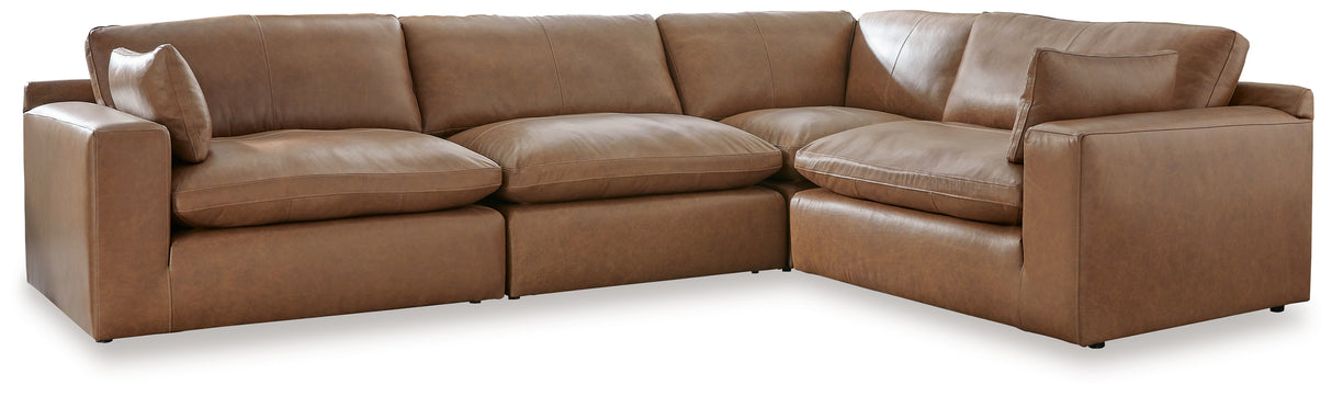 Furniture City Biloxi - Ashley Furniture - Emilia Sectional - RAF 4-Piece Sectional / Caramel - 30901S3