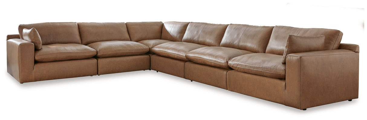 Furniture City Biloxi - Ashley Furniture - Emilia Sectional - RAF 6-Piece Sectional / Caramel - 30901S5