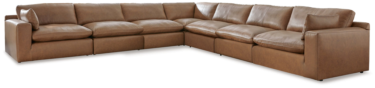 Furniture City Biloxi - Ashley Furniture - Emilia Sectional - RAF 7-Piece Sectional / Caramel - 30901S6