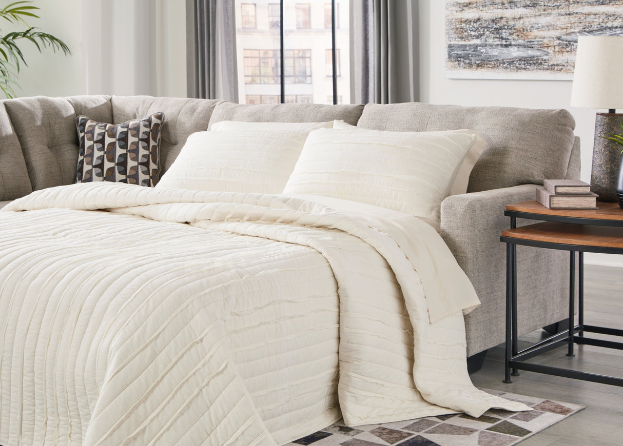Furniture City Biloxi - Ashley Furniture - Mahoney Sectional - RAF 2-Piece Sleeper Sectional with Chaise / Pebble - 31004S3