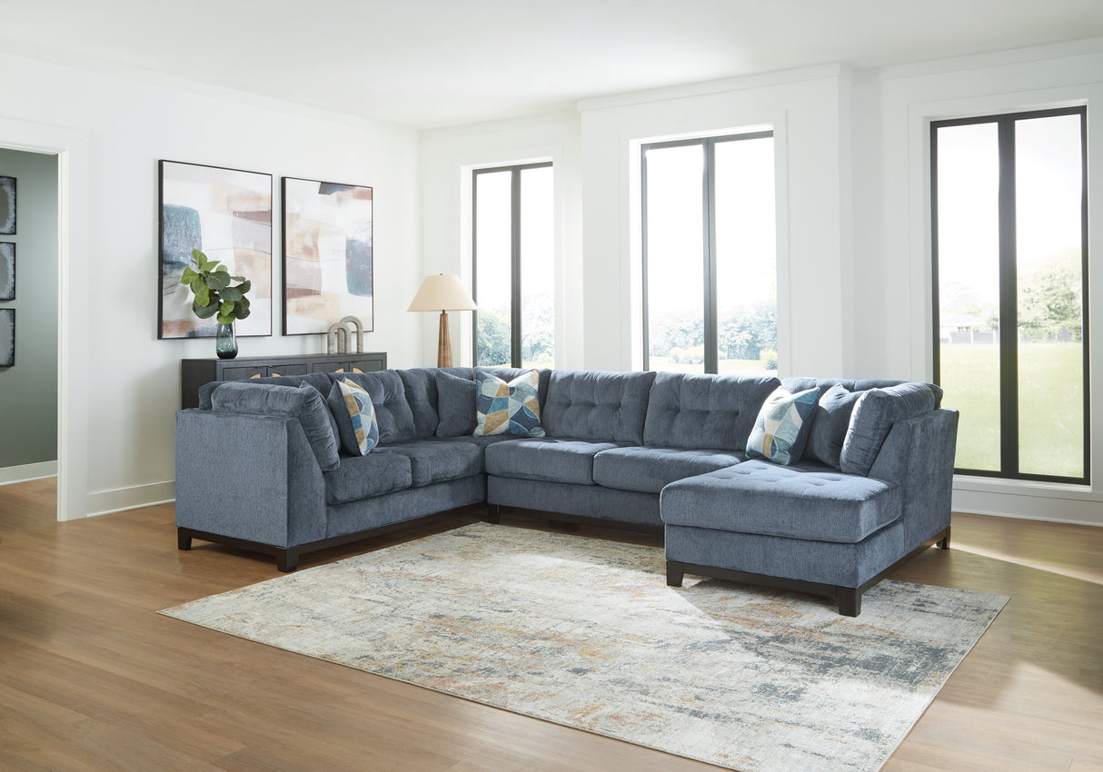 Furniture City Biloxi - Ashley Furniture - Maxon Place Sectional - 3-Piece Sectional with Chaise / Navy - 33003S2