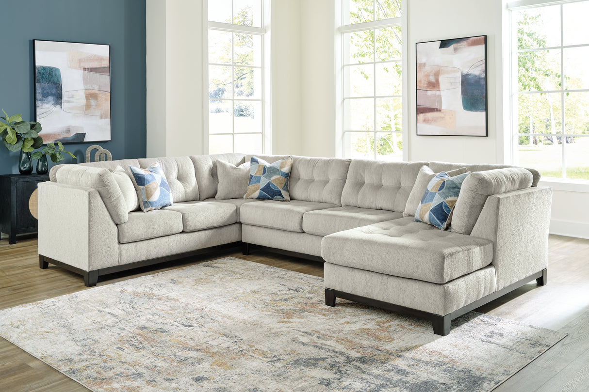 Furniture City Biloxi - Ashley Furniture - Maxon Place Sectional - 3-Piece Sectional with Chaise / Stone - 33004S2