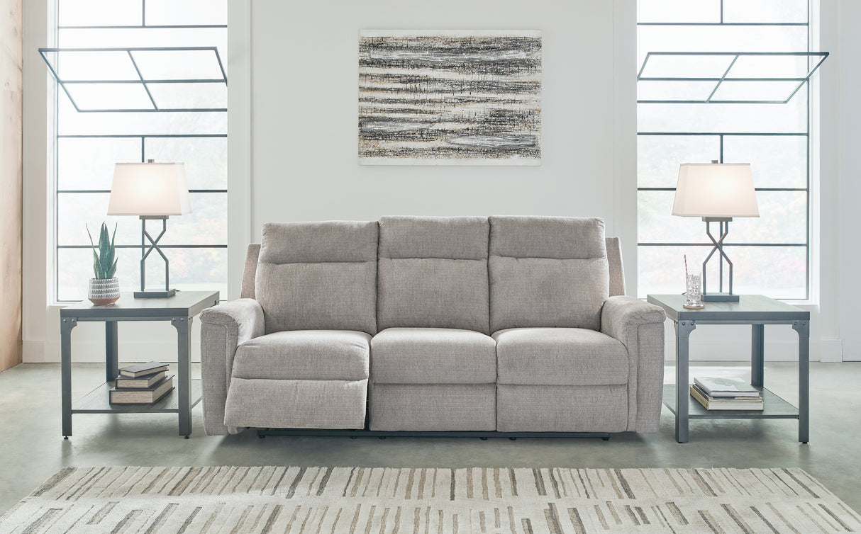 Furniture City Biloxi - Ashley Furniture - Barnsana Living Room - Reclining Power Sofa / Ash - 3320187