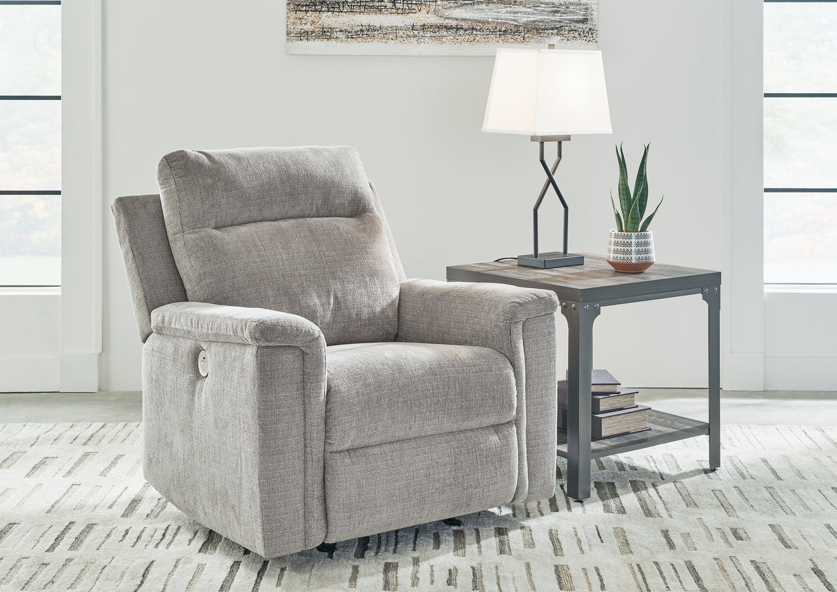 Furniture City Biloxi - Ashley Furniture - Barnsana Living Room - Power Rocker Recliner / Ash - 3320198
