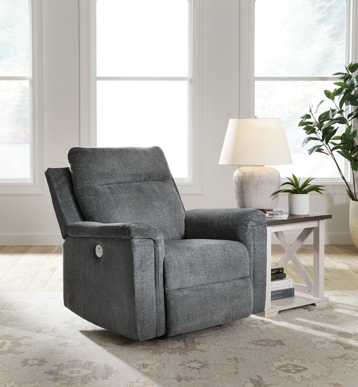 Furniture City Biloxi - Ashley Furniture - Barnsana Living Room - Power Rocker Recliner / Gravel - 3320298