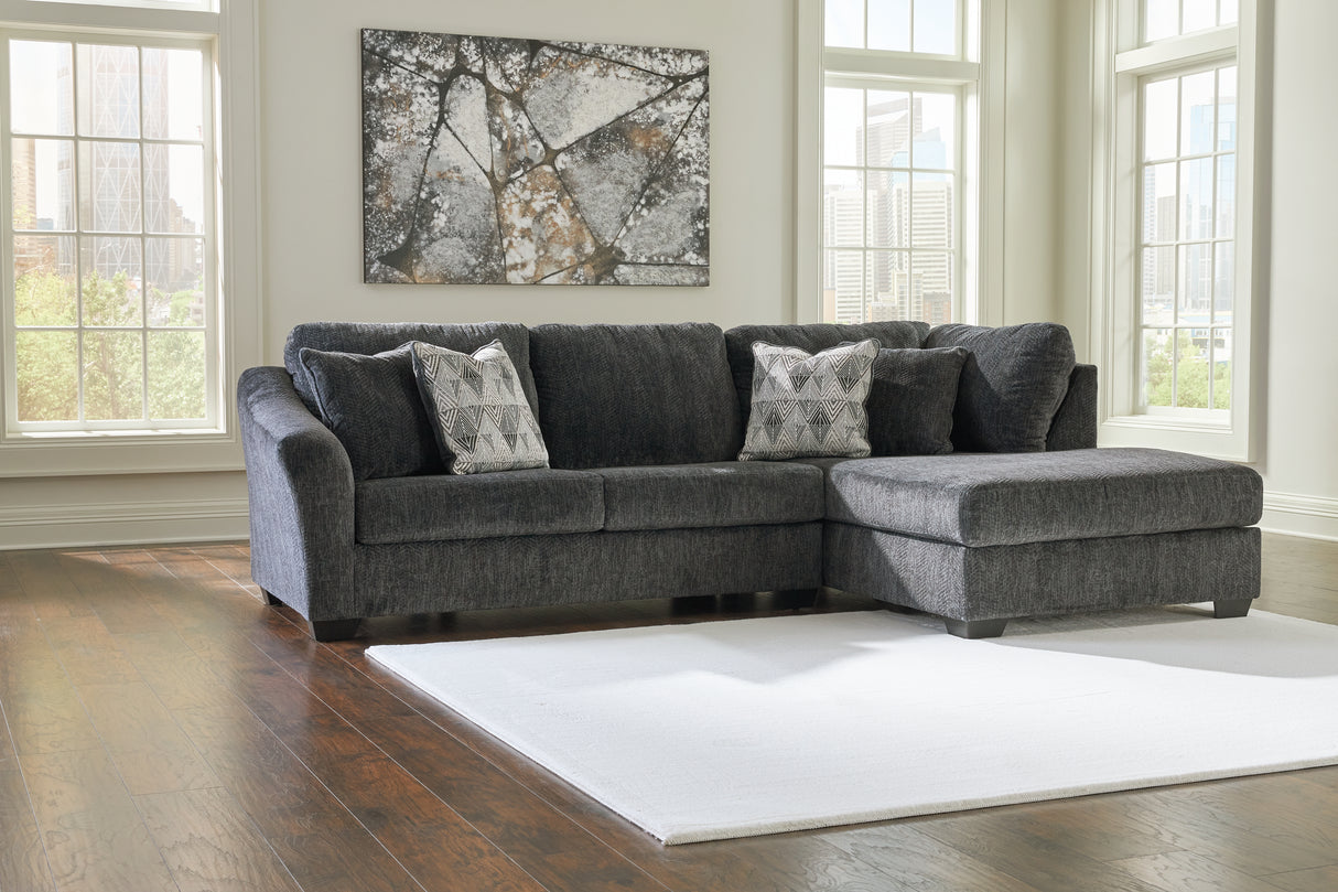 Furniture City Biloxi - Ashley Furniture - Biddeford Sectional - RAF 2-Piece Sectional with Chaise / Shadow - 35504S1