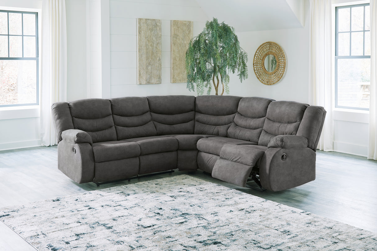 Furniture City Biloxi - Ashley Furniture - Partymate Sectional - 2-Piece Reclining Sectional / Slate - 36903S2
