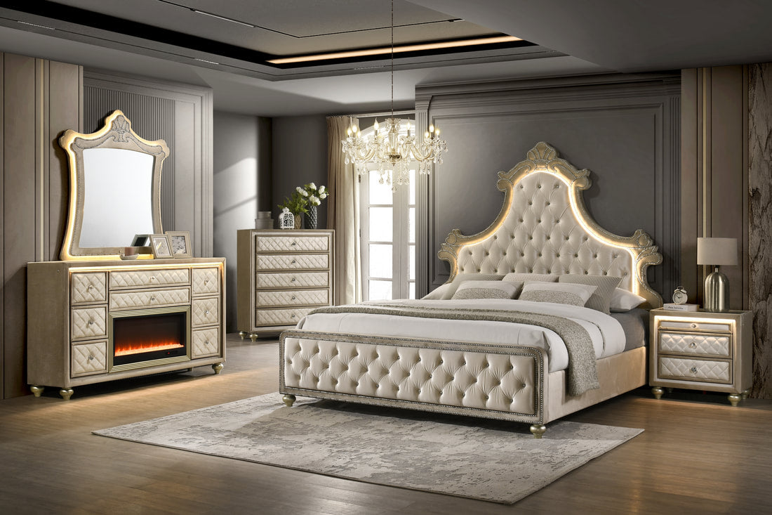 Majesty2 Beige 4PC or 5PC Set - Queen, King 3