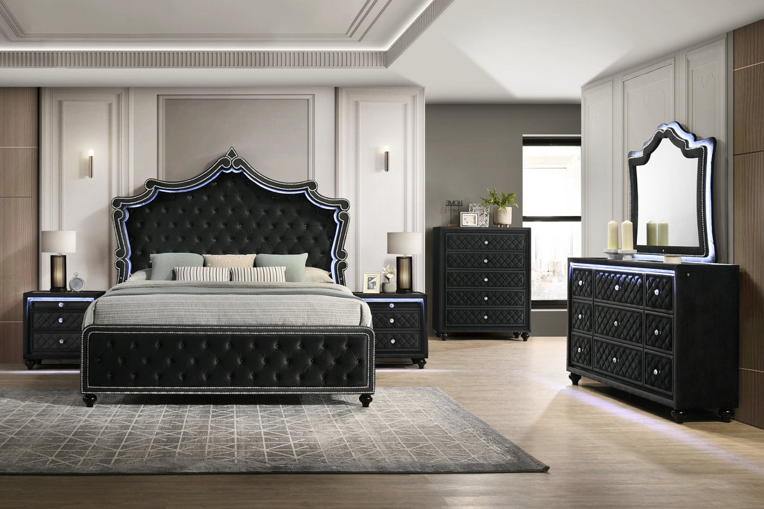 Kingdom Black 4PC OR 5PC Set - Queen, King 4