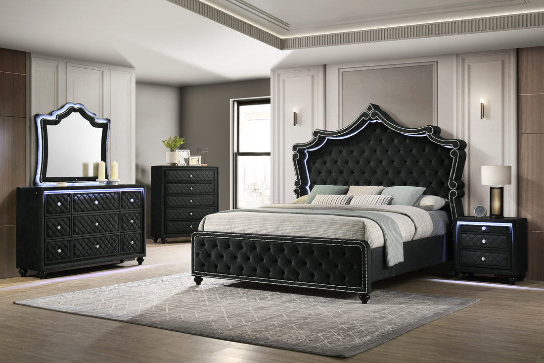 Kingdom Black 4PC OR 5PC Set - Queen, King 3