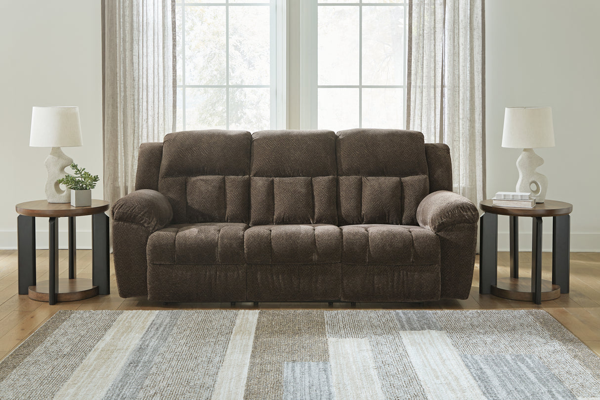 Furniture City Biloxi - Ashley Furniture - Frohn Living Room - Reclining Sofa / Chocolate - 3740788