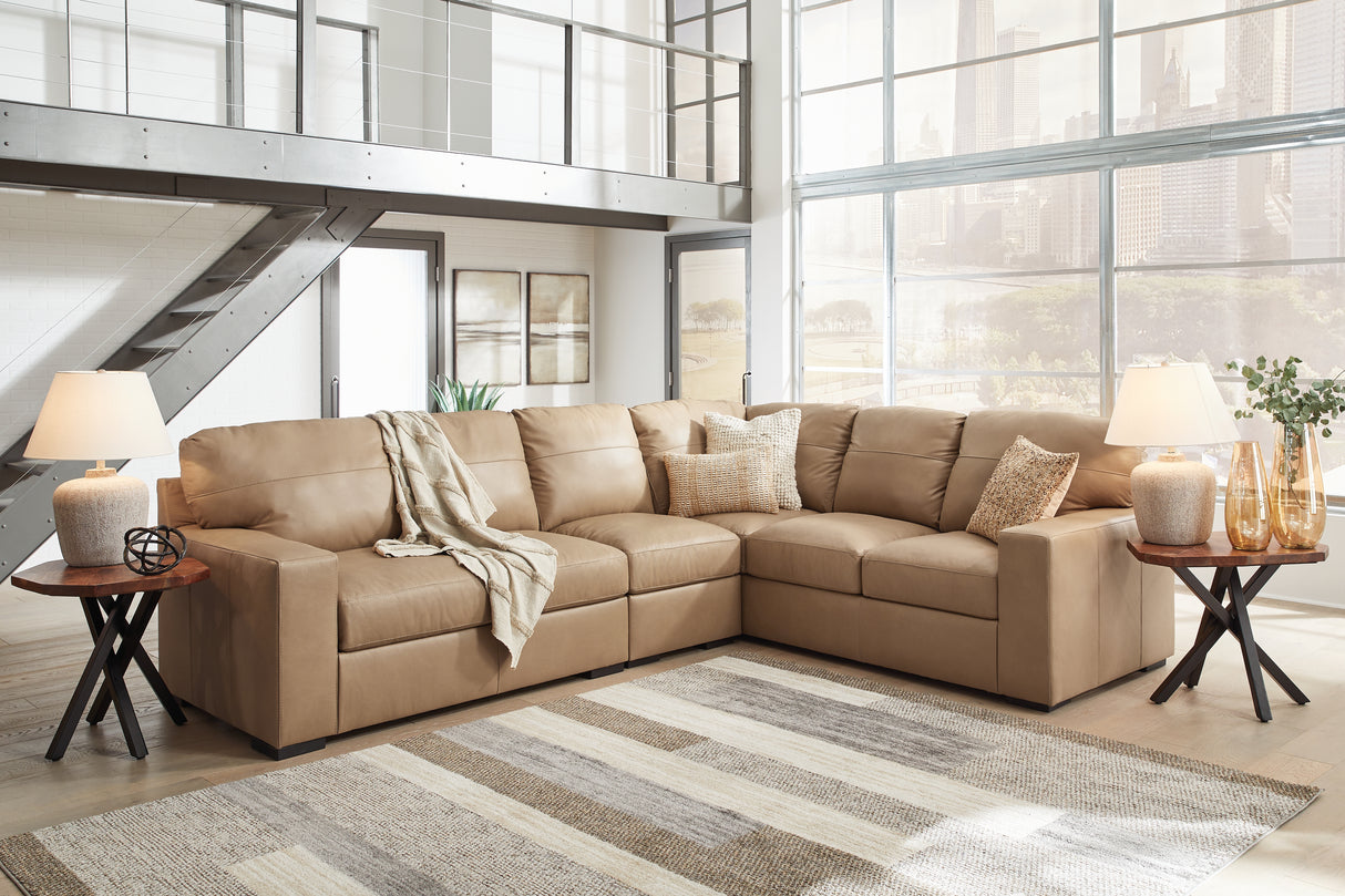 Furniture City Biloxi - Ashley Furniture - Bandon Sectional - RAF 3-Piece Sectional / Toffee - 38006S4