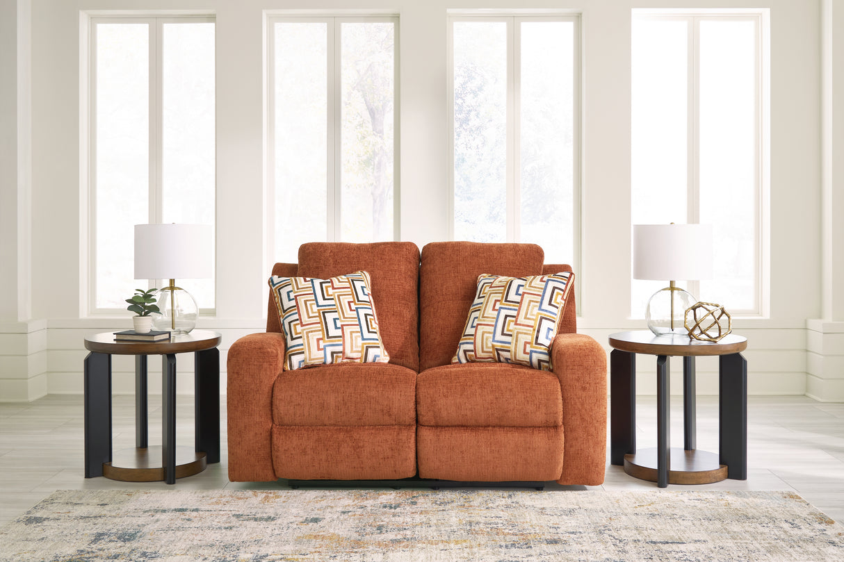 Furniture City Biloxi - Ashley Furniture - Danum Living Room - Reclining Loveseat / Spice - 3880786