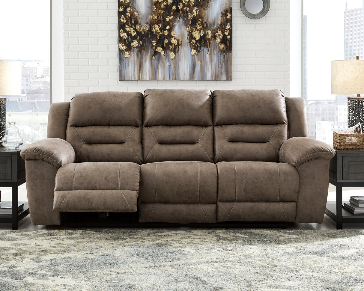 Furniture City Biloxi - Ashley Furniture - Stoneland Living Room - Reclining Sofa / Fossil - 3990588