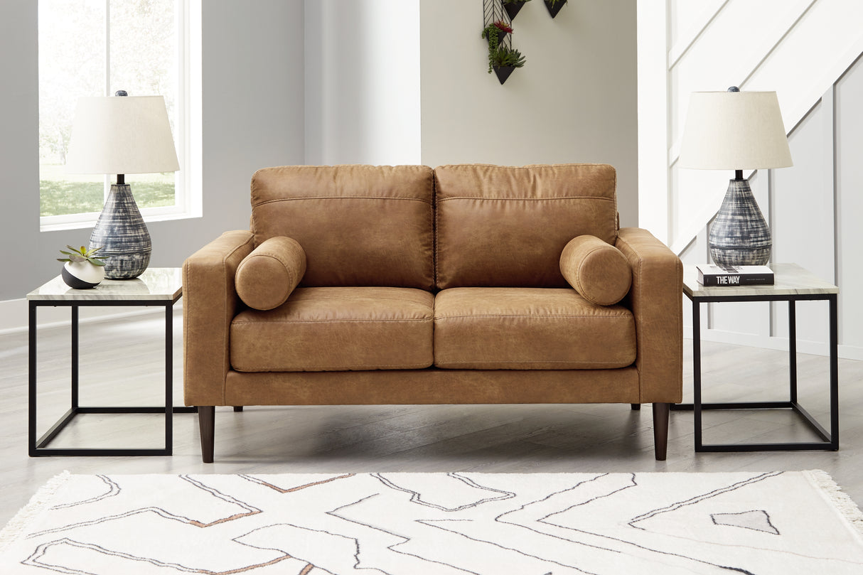 Furniture City Biloxi - Ashley Furniture - Telora Living Room - Loveseat / Caramel - 4100235