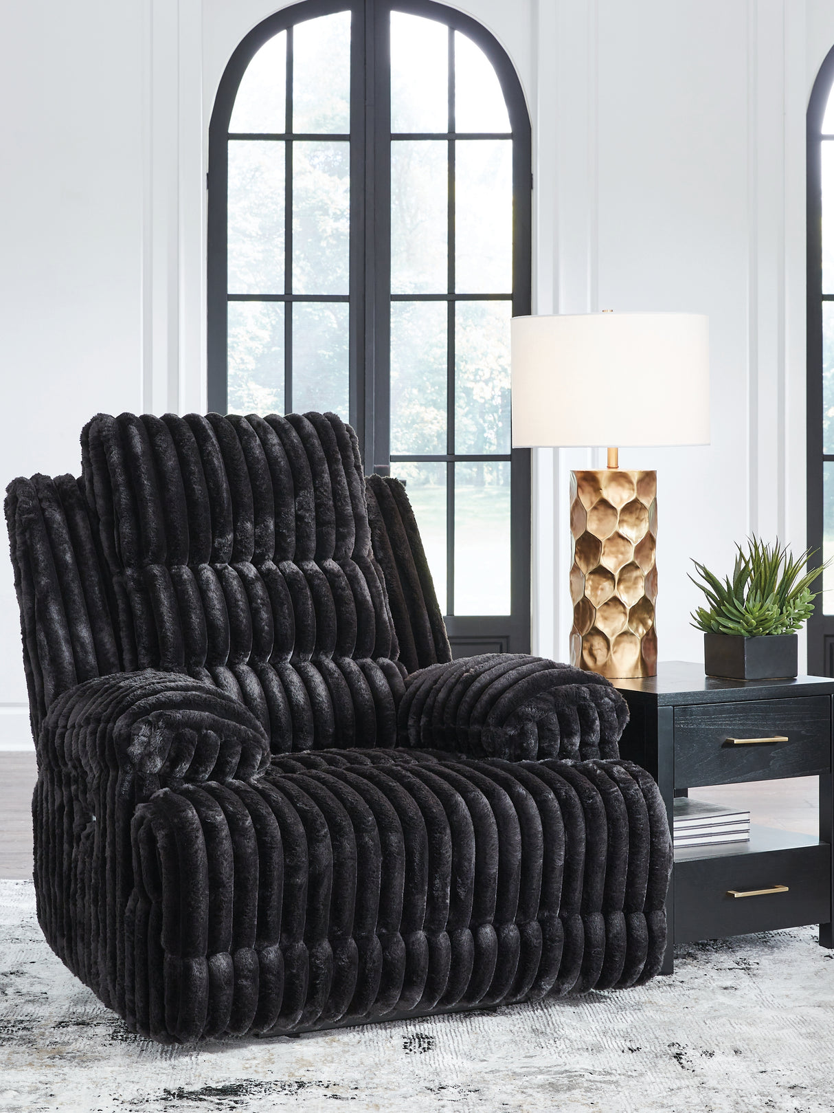 Furniture City Biloxi - Ashley Furniture - Rhine Falls Living Room - Zero Wall Power Recliner / Onyx - PC4280506