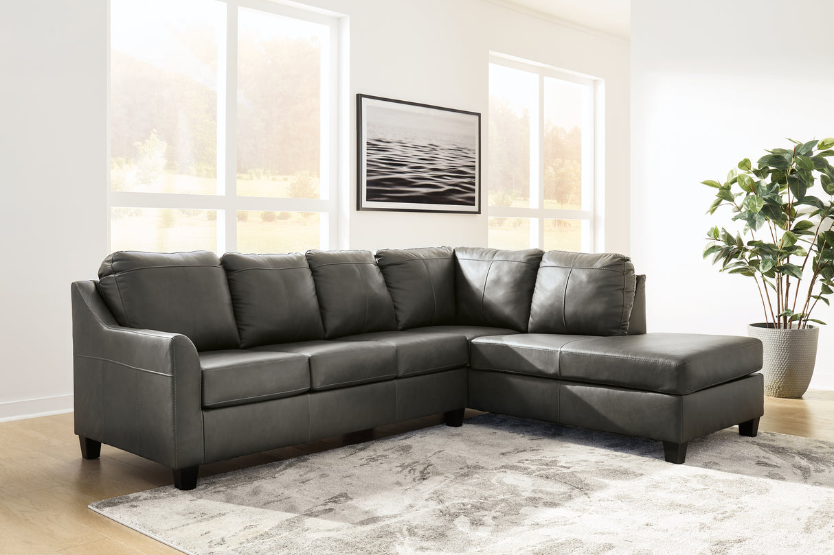 Furniture City Biloxi - Ashley Furniture - Valderno Sectional - LAF 2-Piece Sectional with Chaise / Fog - 47804S1