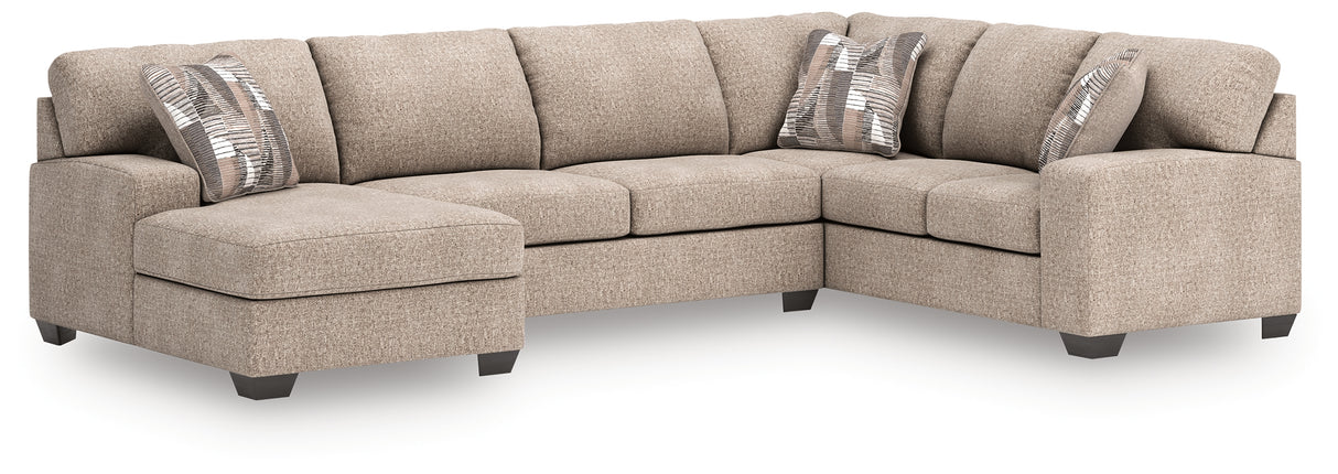 Furniture City Biloxi - Ashley Furniture - Newellen Sectional - RAF 3-Piece Sectional with Chaise / Hemp - 48404S1