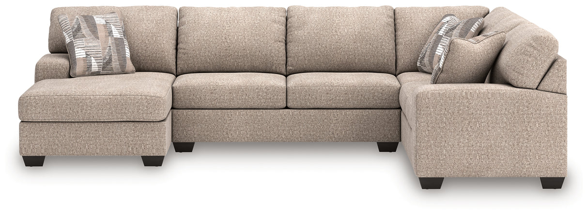 Furniture City Biloxi - Ashley Furniture - Newellen Sectional - RAF 3-Piece Sleeper Sectional with Chaise / Hemp - 48404S5