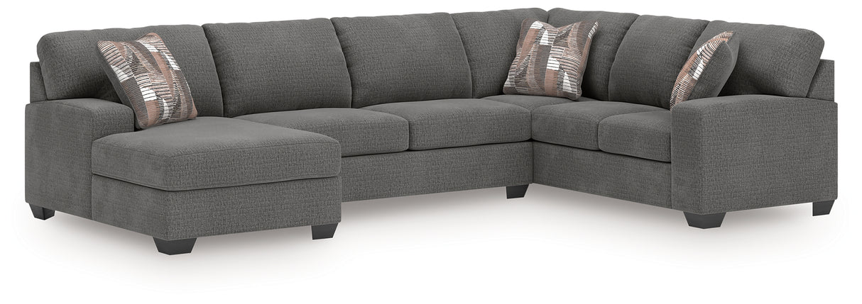 Furniture City Biloxi - Ashley Furniture - Newellen Sectional - RAF 3-Piece Sectional with Chaise / Greystone - 48405S1