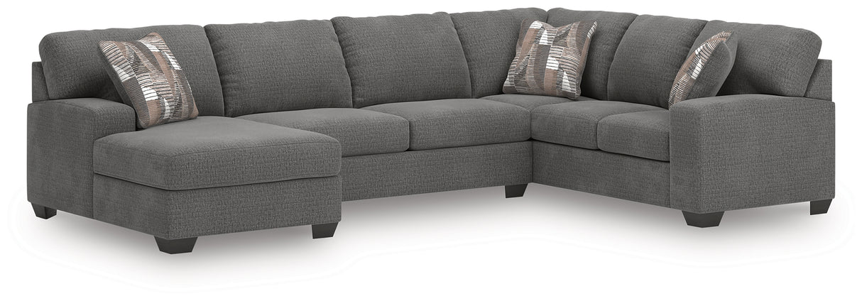 Furniture City Biloxi - Ashley Furniture - Newellen Sectional - RAF 3-Piece Sleeper Sectional with Chaise / Greystone - 48405S5